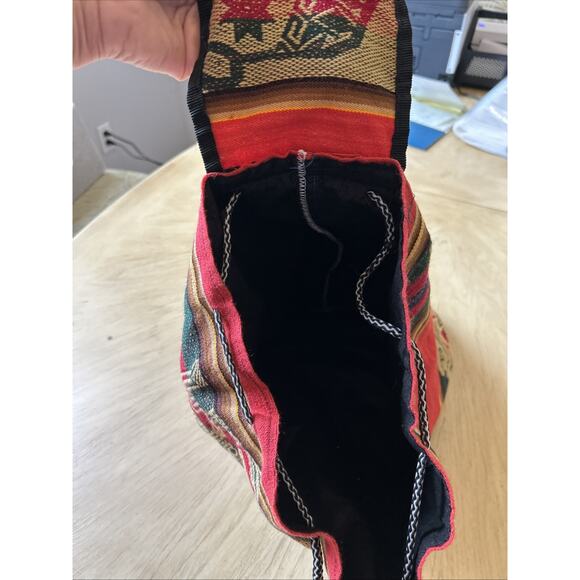 Peruvian Manta Boho Backpack Colorful Tribal Aztec Southwest Llama Hippie Ethno - Picture 9 of 9